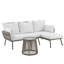 Ensemble de patio en L en rotin 3 pièces avec coussins moelleux Kyng Luxe Lounger