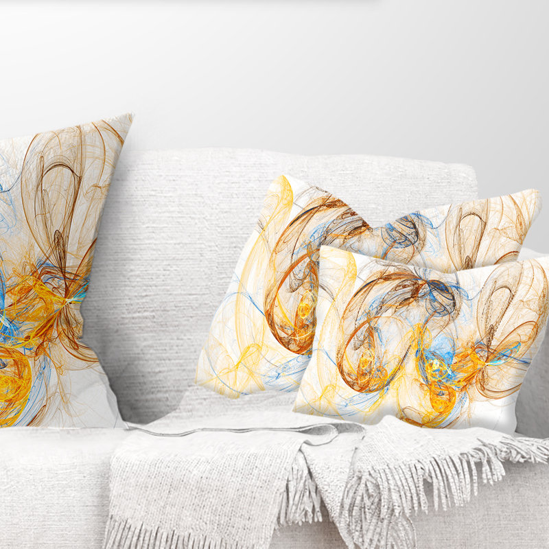 Coussin Billow, Rectangulaire, Jaune, 12 po x 20 po