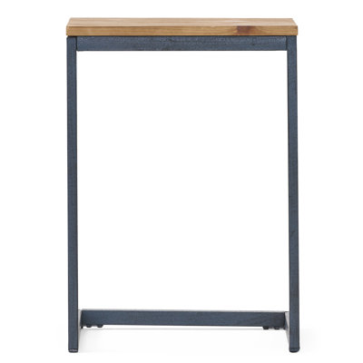 Grande table d'appoint rectangulaire en bois de sapin et en fer avec une finition naturelle, idéale pour divers espaces de vie, 12,72 pouces de largeur, 18,28 de profondeur, 25,4 de hauteur, grande table antique, différents