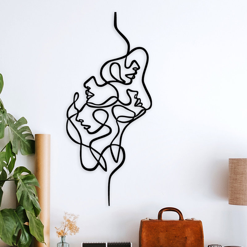 Stylish Decorative Metal Wall Accessory, Black Finish, 15.7 x 39.4 inches | 100% Metal Construction, Thickness: 0.06 inches | Easy Wall Mounting with Built-in Hanging Piece | Perfect for Modern Home Decor