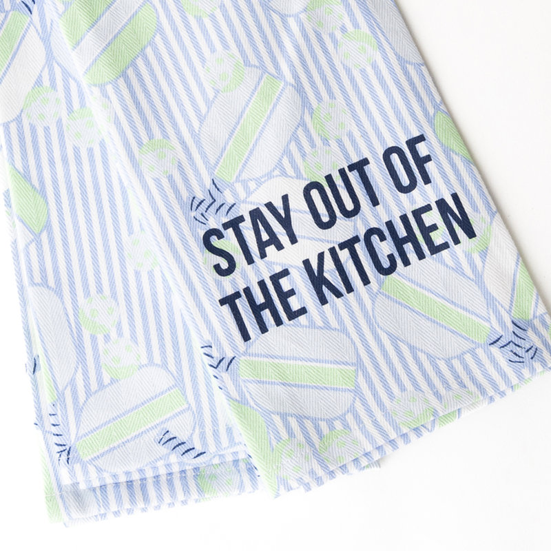Blue Pickleball Stripe Kitchen Towel Set