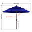 Parasol de marché à 3 niveaux en oléfine de 2,74 m (9 pi), avec inclinaison et levage à manivelle.-1392336068