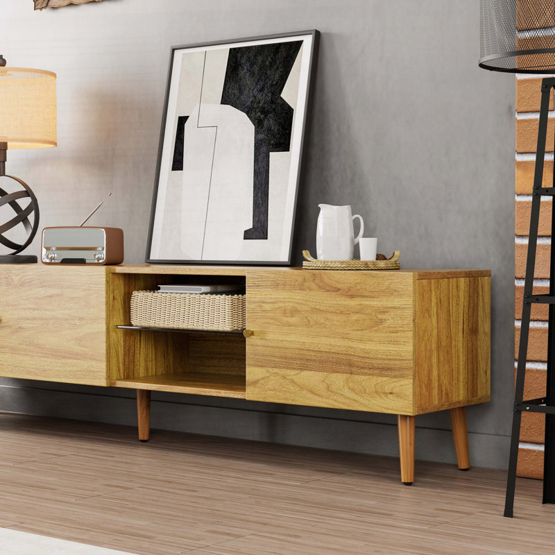 Meuble télé avec rangement Mid-Century