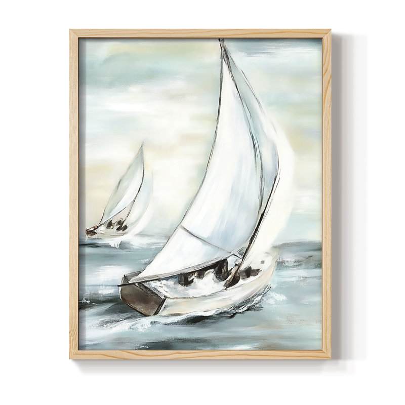 NAUTICAL Series LII, reproduction encadrée - bois massif, H 11 po x l 9 po, Naturel