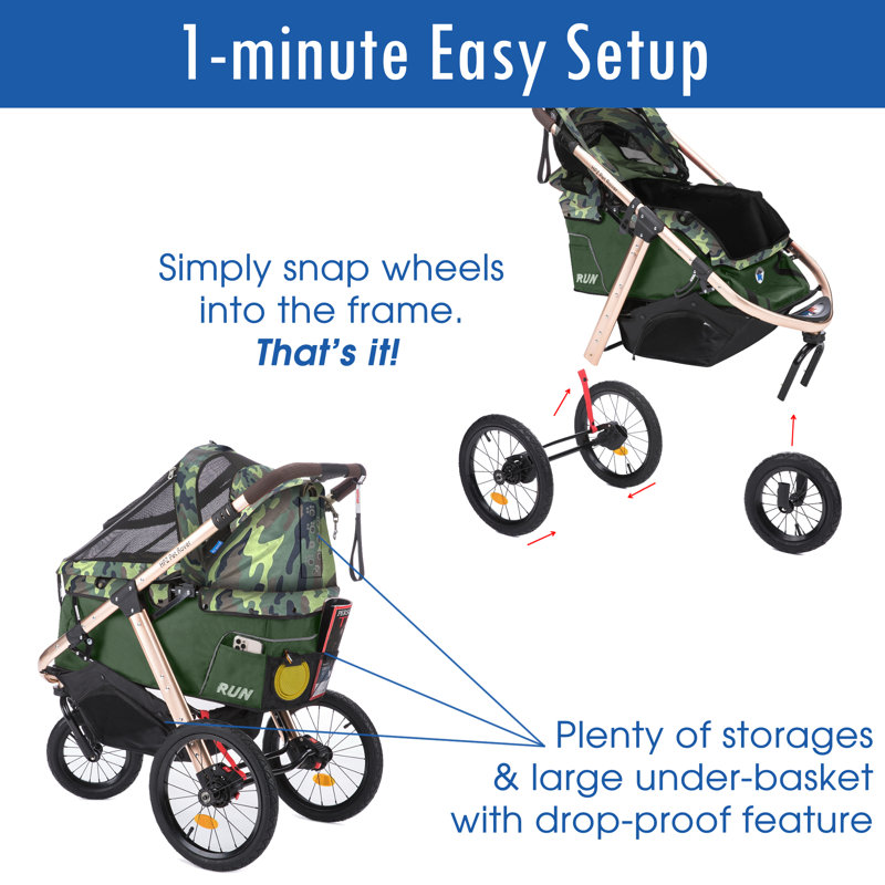 Poussette Pet Rover Run Jogger, Vert
