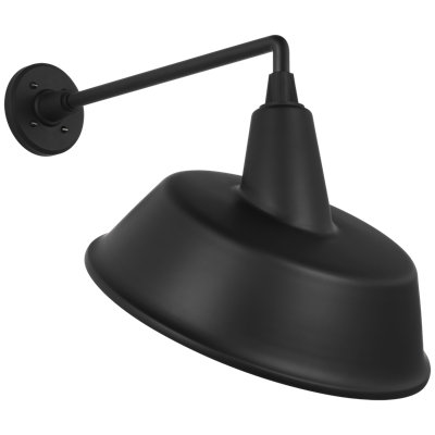 Thomas O'Brien, "Academy 17.5" Mack Barn Light in Matte Black with 16" Tilted Bowers Shade