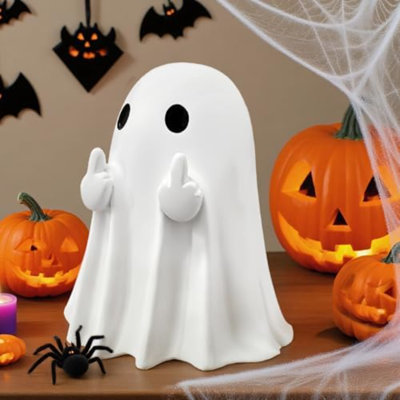 Ghost Figurine Ghost Decor 4.5 Inch, Funny Ghost Statue, Cute Ghost Figurine, Ghost Statue Halloween Decoration For Gift (Big White)