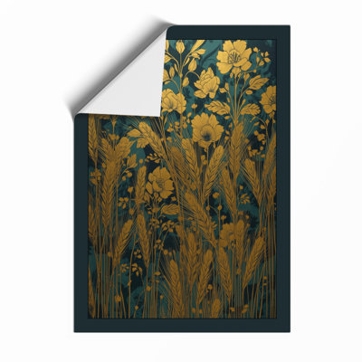 Golden Wildflowers Botanical - Framed Print