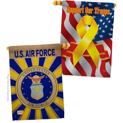 Polyester à 2 côtés 40 x 28 po air force drapeau maison