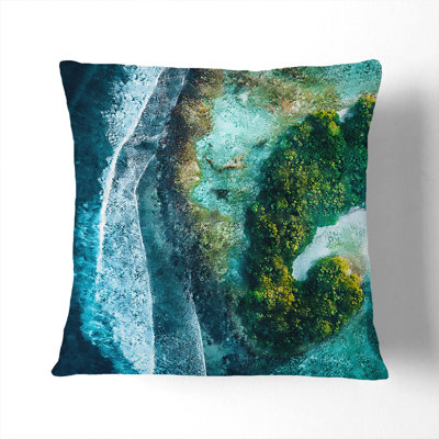 Kaafu Atoll in the Maldives Painting Scatter Cushion with Filling