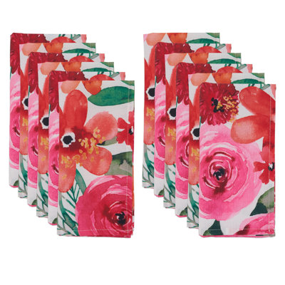 Ensemble de 12 serviettes de table à imprimé floral (ensemble de 12)