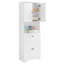 Grande armoire de salle de bain avec quatre portes, grand espace de rangement ouvert, armoire de rangement supérieure