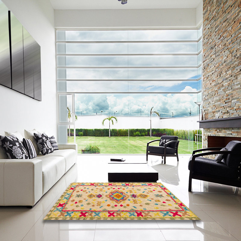 Tapis abstrait moderne 5078, Carré 3 pi