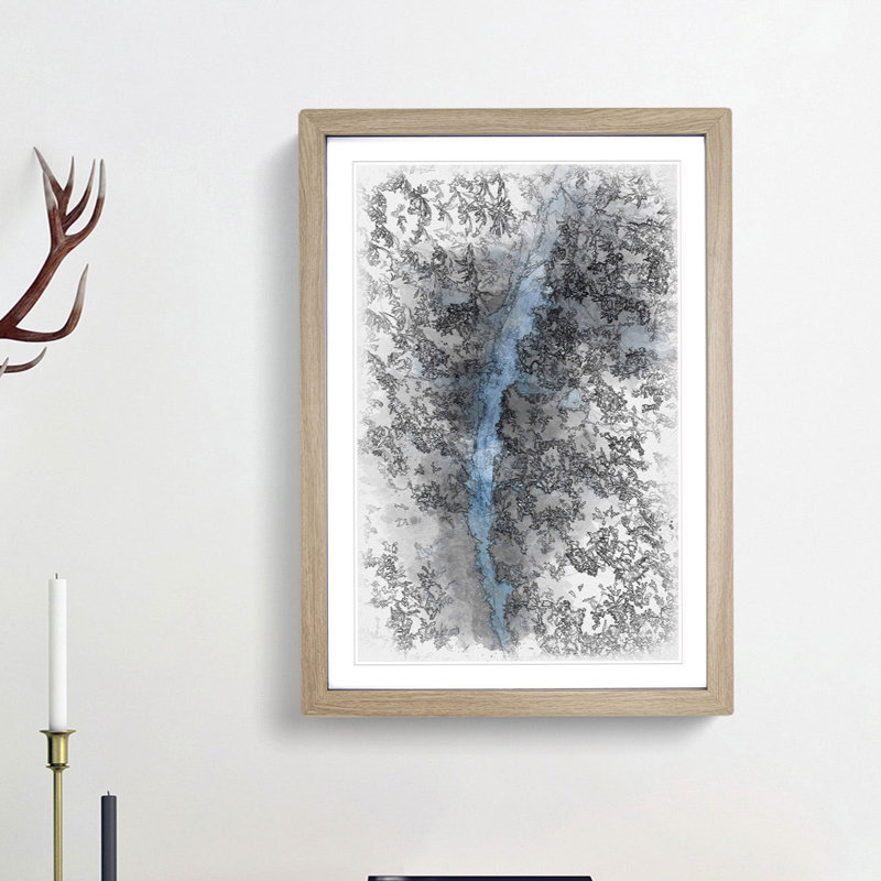 Walking Through the Forest - Picture Frame Painting Print, 33cm H x 24cm W x 2cm D, Oak Framed