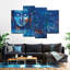 Bouddha teint en bleu Bouddha sur toile, 4 pièces-93821435