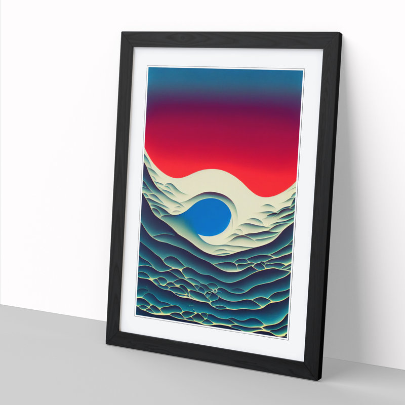 FRM-V0523-1637X Ocean Surrealism - Picture Frame Print, Black, 34cm H x 25cm W x 2cm D