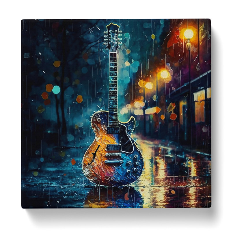 Electric Guitar Impressionism - Wrapped Canvas, 50cm H x 50cm W x 3cm D