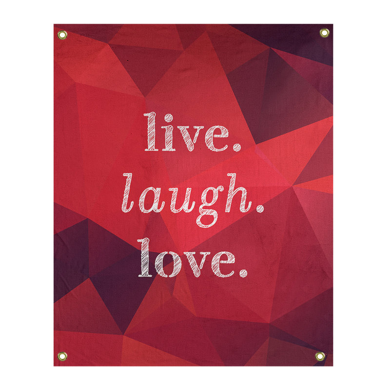 Tapisserie de noël en polyester en faux pierres de rire love, H 80 po x l 59 po, Rubis
