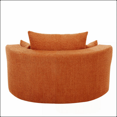 Fauteuil pivotant à 360° avec 3 coussins amovibles, idéal pour le salon, la chambre à coucher et le bureau.