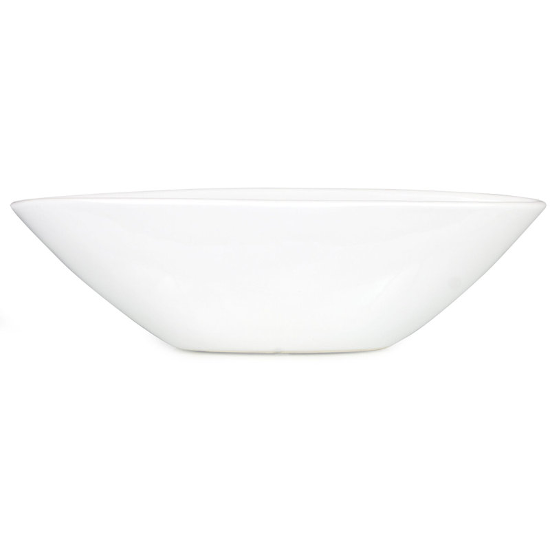 Bol décoratif en céramique Ahmarria, Blanc, H 4,1 po x l 13,8 po x P 4,4 po