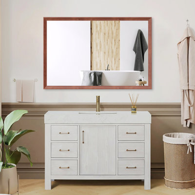 Miroir rectangulaire de salle de bain avec cadre en aluminium, miroir mural pour salle de bain