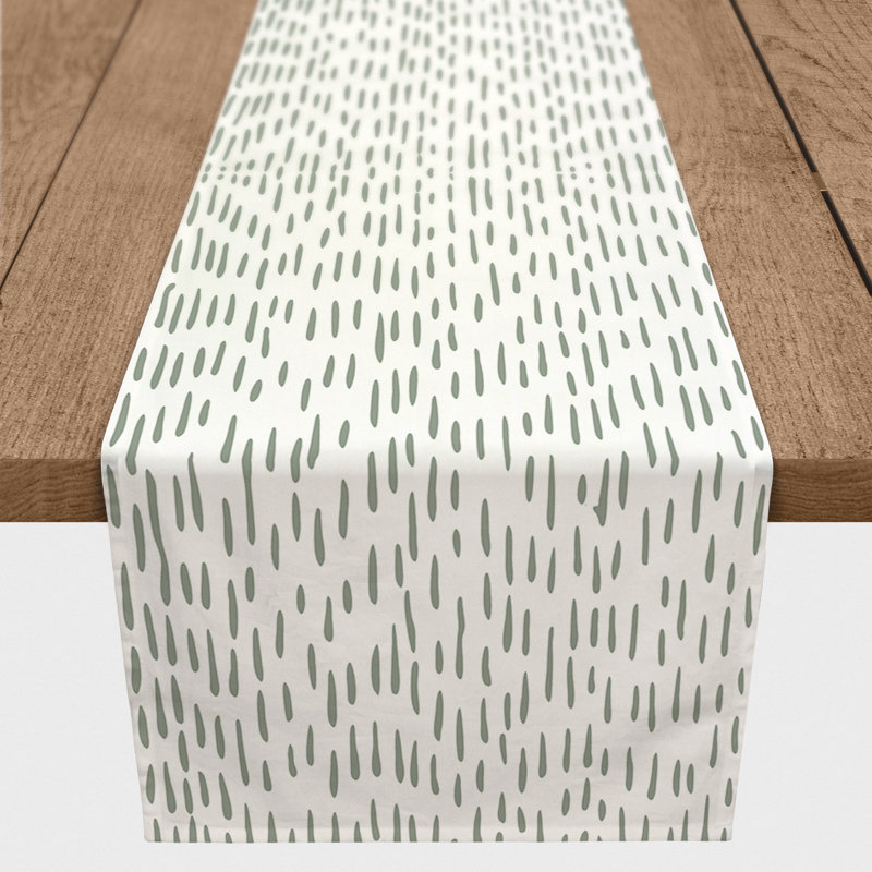 Adylee Rectangle Polyester Table Runner, 72" x 16", Green