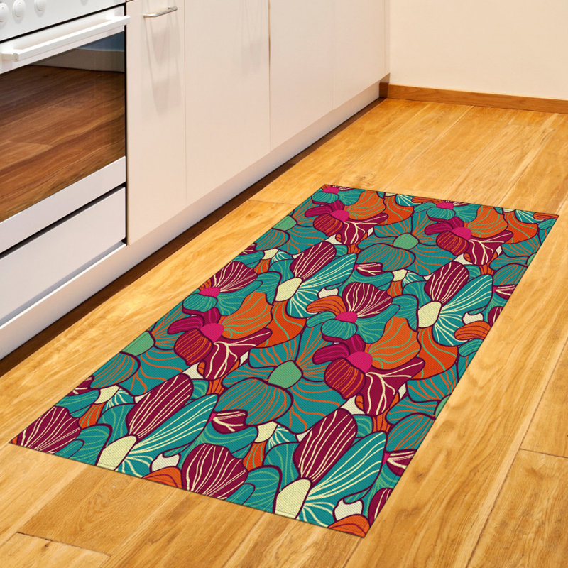 Washable Floral Indoor Rug, Rectangle 2'7" x 5'
