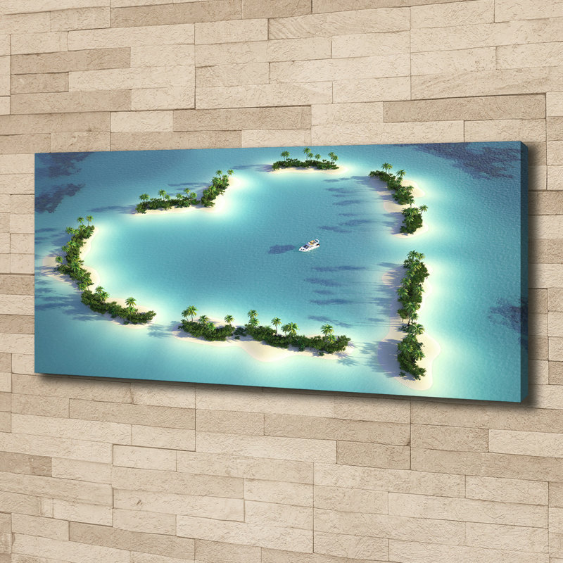 Islands heart shape 1 Piece Wall Art on Canvas