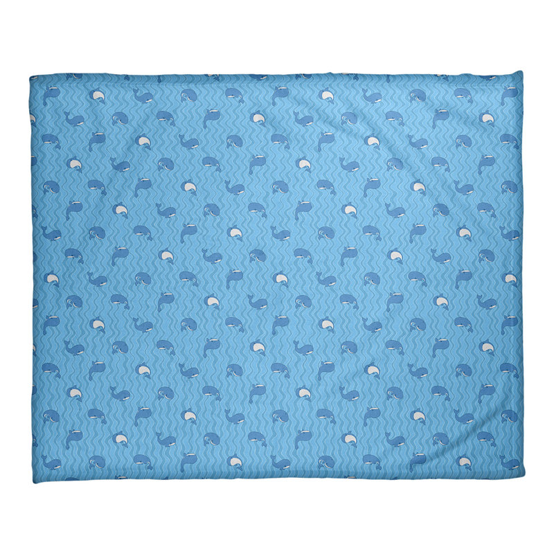 Couverture Katelyn Elizabeth Whales, L 52,5 po x L 62,5 po, Bleu