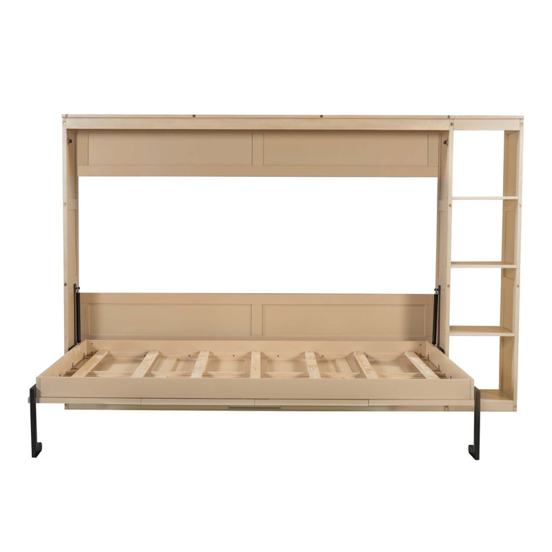 Murphy Bed with Bookshelf, Full/Double, White