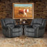 Fauteuil inclinable manuel très doux et surdimensionné de 40,9 po de largeur avec garniture cloutée (ensemble de 2)