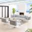 Ensemble de canapé modulaire en aluminium à tissage panier en tissu 8 pièces Harmony par Modway-58125775-58125774