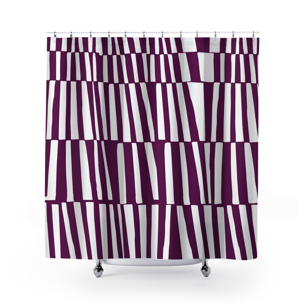 Thora Abstract Mid-Century Shower Curtain, Purple