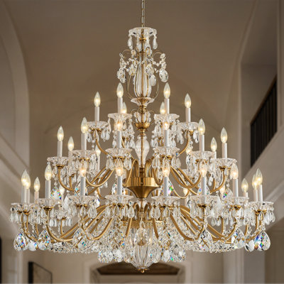 38-Light 50" Dimmable Traditional Classic Chandelier