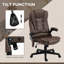 Fauteuil de bureau 6 points chauffant vibrant en microfibre à dossier haut inclinable
