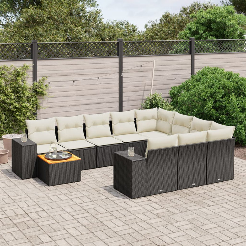 Vidaxl Garden Sofa Set Black