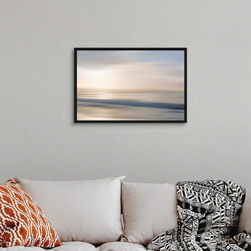 «Morning Rise» par Alex Hanson - peinture sur toile, H 33,25 po x l 49,25 po, Toile avec cadre flottant, Noir