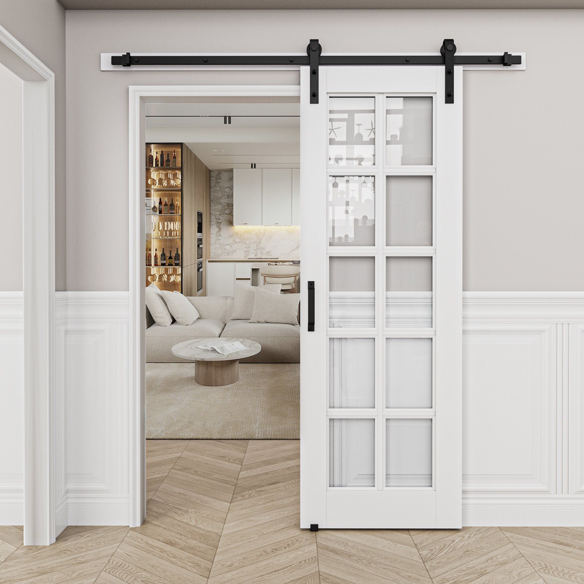 Home Worthy 10 Lite Glass Solid + Manufactured Wood with Installation