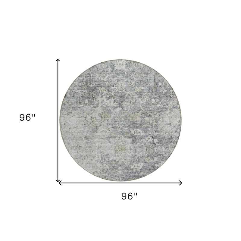 Tapis oriental rond 8 po beige