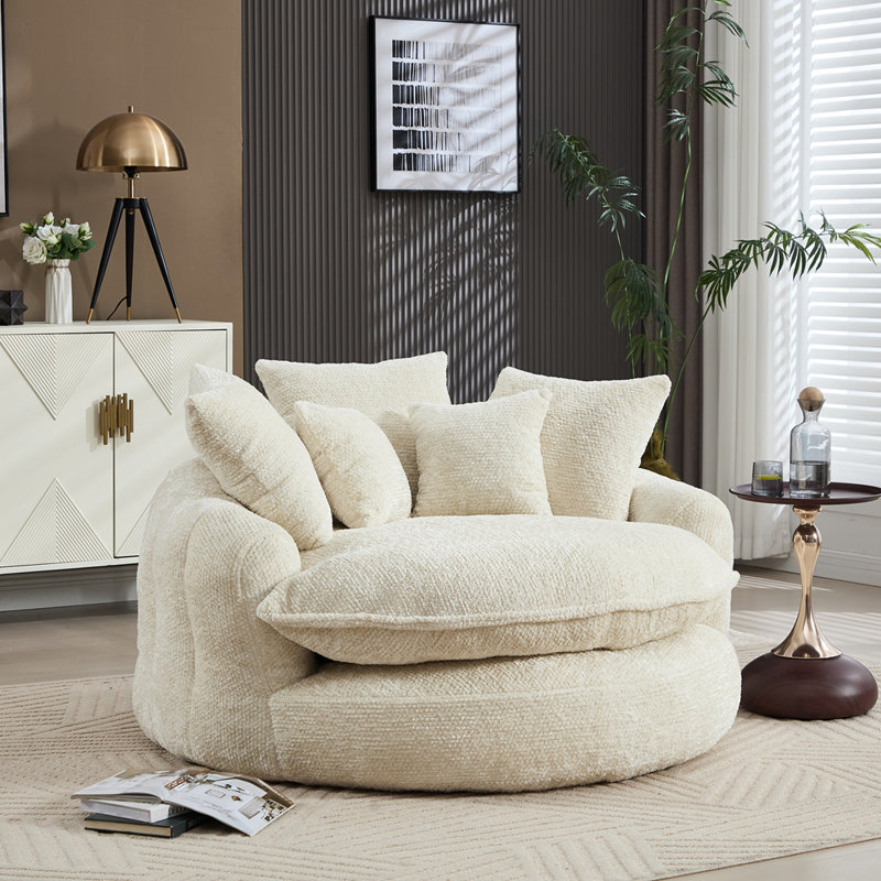 Canapé surdimensionné 55 po, Polyester beige