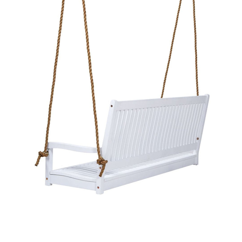  Balancelle en bois d'acacia Hayden, 50", Peinture blanche