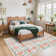 Floral Machine Washable Rug Non-Slip Oriental Floor Cover, Foldable Low Pile Indoor Mat for Kitchen, Office, Living Room