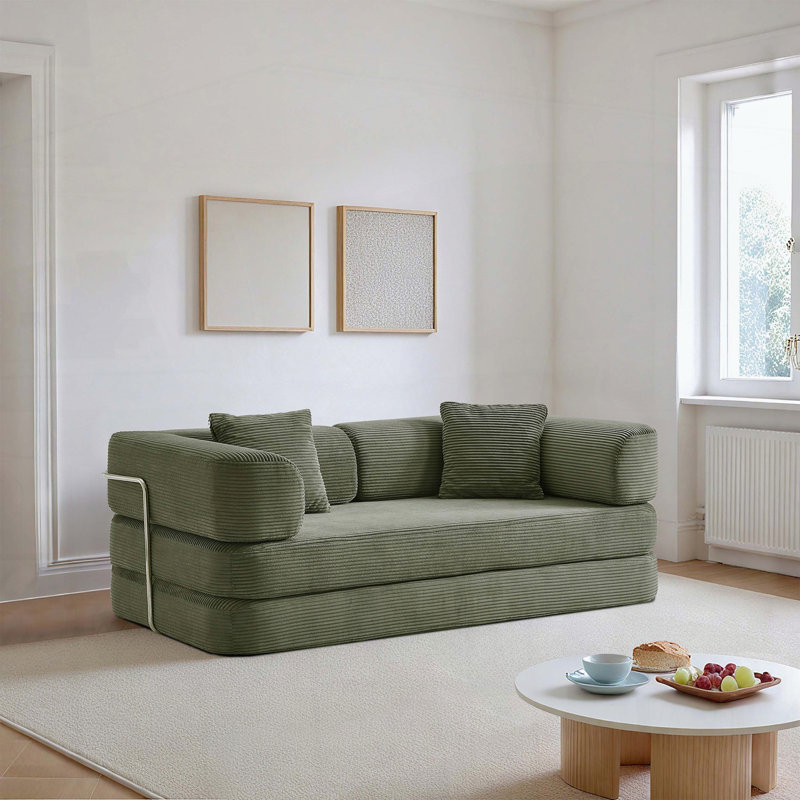 Canapé-lit modulaire 5-en-1 - Aucun assemblage requis, Vert antique