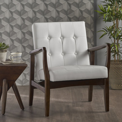 Fauteuil club moderne en similicuir Mid Century