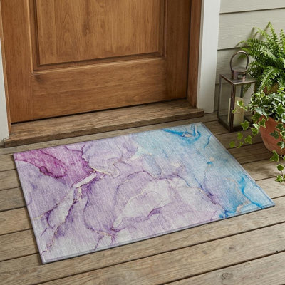 Tapis extérieur lavable et antidérapant 2 pi x 3 pi mauve