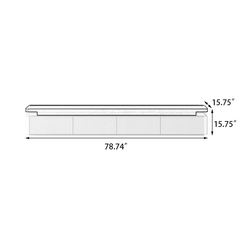Meuble télé noir et blanc, H 15,75 po x L 78,74 po x l 15,75 po