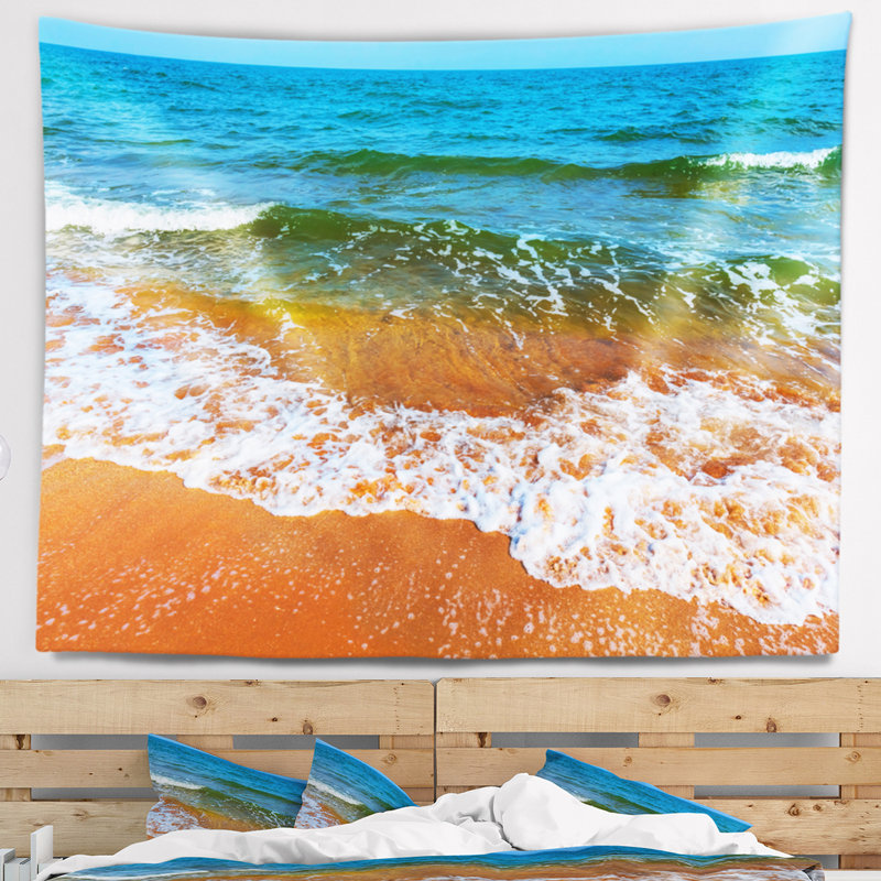 Tapisserie «Beach Summer Seashore» avec vagues blanches, H 50 po x l 60 po