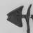 Dark Brown Cast Iron Fishbone Decorative Wall Sculpture Utility Hook Unit With 4 Hooks