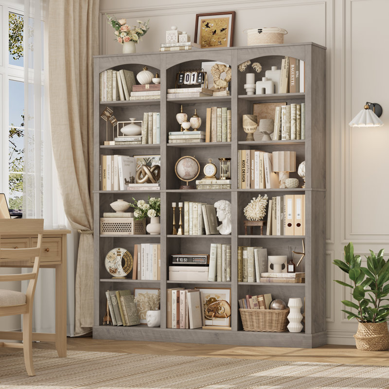 Bibliothèque standard avec tablettes réglables Huckins, Gris délavé