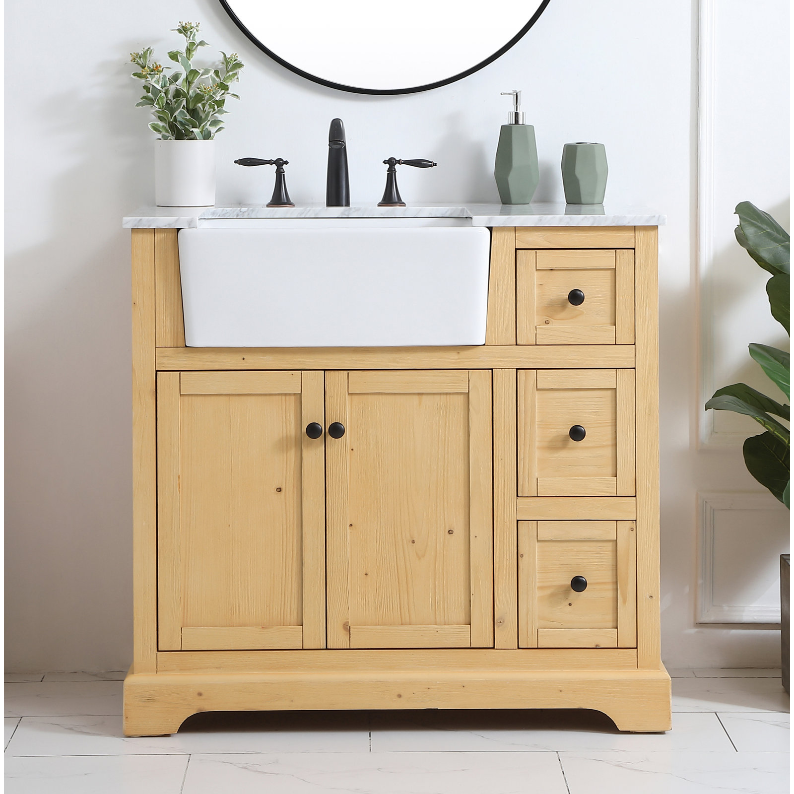 Pardue 36'' Single Bathroom Vanity, Natural Wood